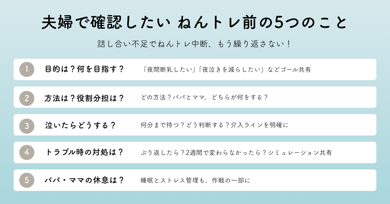 夫婦で確認したい ネントレ前の5つのこと
